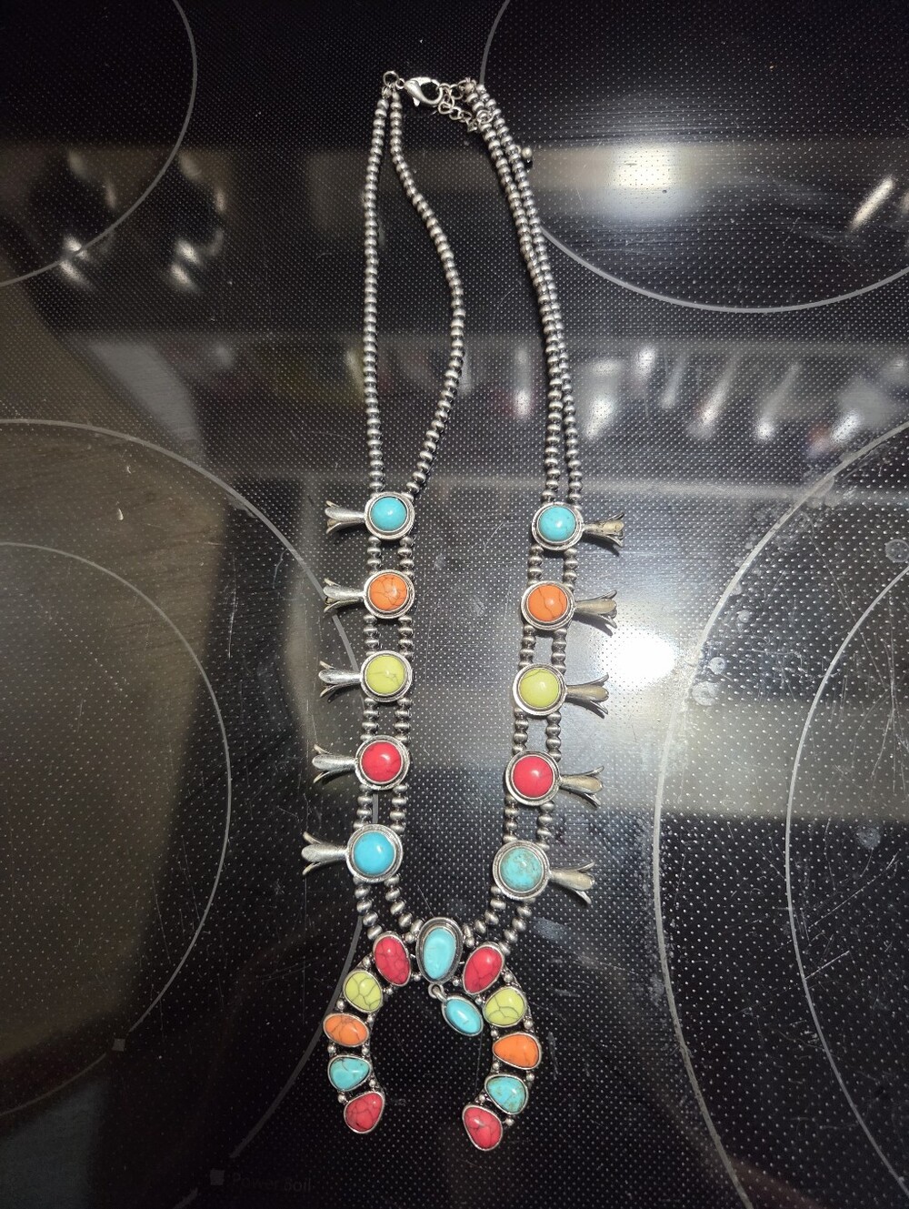 Cute colorful squash blossom necklace